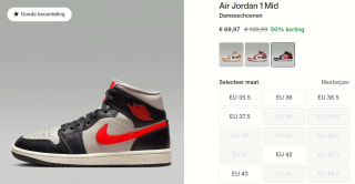 Air Jordan 1 Mid dames sneakers voor €69,97 bij Nike