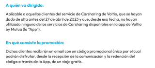 18€ descuento en tu primer viaje con Voltio