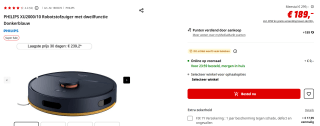 PHILIPS XU2000/10 Robotstofzuiger met dweilfunctie voor €189 bij Mediamarkt