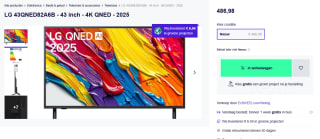 LG 43QNED82A6B 43" QNED Smart 4K TV (2025) voor €486,98 bij Productpine