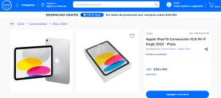 Apple iPad 10 Generación 10.9 Wi-fi 64gb 2022 - Plata por $384.990