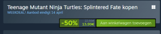 Teenage Mutant Ninja Turtles: Splintered Fate voor €13,99 bij Steam