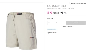 Bermuda para Niñas Mountain Pro por 5€
