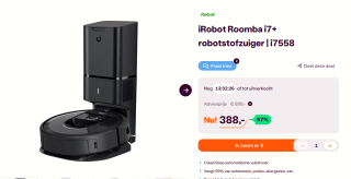iRobot® Roomba® i7+ - Robotstofzuiger met slimme navigatie voor €388 bij Ibood