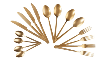 Cubertería MIKAEL dorado 16 unidades por 10€