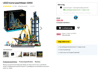 LEGO Icons lusachtbaan 10303 voor €299,99 bij Intertoys