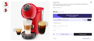 Cafetera automatica Krups Genio S Plus Roja 15bar KP3405CL en color rojo por 42,80€
