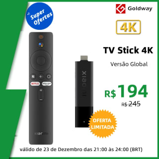 Streaming da Xiaomi, modelo Mi TV Stick 4K - R$ 234,01