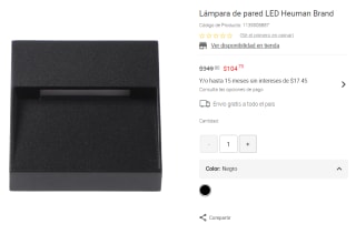 Lámpara de Pared LED Heuman Brand por $105 | Liverpool