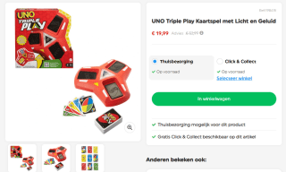 UNO Triple Play Kaartspel met Licht en Geluid voor €19,99 bij Smyths Toys