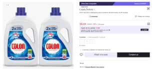 Pack de 2×45 Lavados Detergente Gel Azul Activo Colon por 14.02€ (Cuenta Nueva 8.21€)