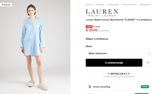 Lauren Ralph Lauren Nachthemd 'CLASSIC' (lichtblauw) voor €29,90 bij About You
