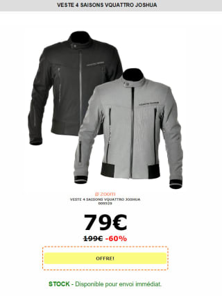 Veste moto 4 saisons V.Quattro Joshua à 79€