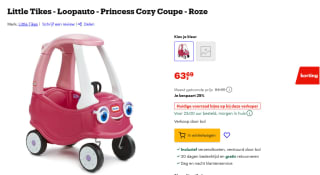 Little Tikes Cozy Coupe Loopauto Princess voor €63,69 bij Bol