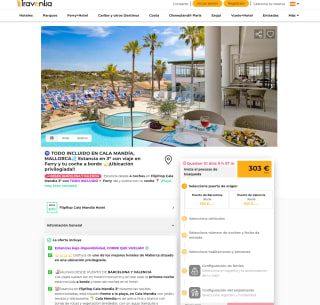 Oferta Viaje a Mallorca Hotel FlipFlop Cala Mandía 3* Todo Incluido + Ferry desde 303€