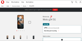 Motorola G34 128GB 5G Smartphone Available for £84