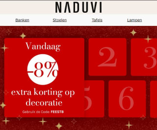 8% extra korting op alle decoratie bij Naduvi