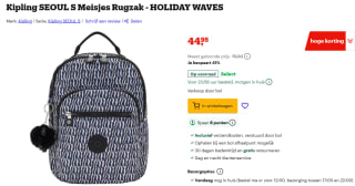 Kipling Seoul S Backpack holiday waves voor €44,95 bij Bol