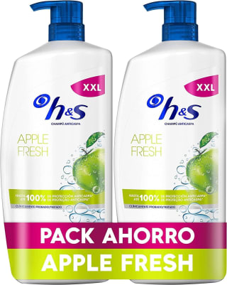 Pack 2 H&S Champú Anticaspa Apple Fresh de 1 litro por 15,28€