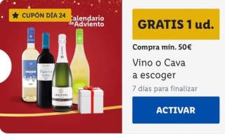 Gratis 1 botella de vino o cava en Lidl