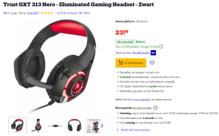 Trust GXT 313 Nero illuminated gaming headset voor €23,99