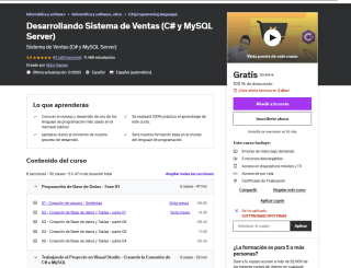 Desarrollando Sistema de Ventas C# y MySQL Server Gratis con Udemy