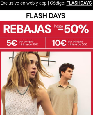 Rebajas hasta 50% + 10€ descuento EXTRA en todas tus compras