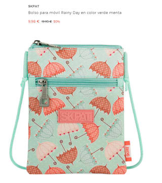 Bolso para móvil Rainy Day en color verde menta Skapt por 9.99€