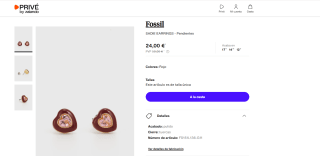 Pendientes corazones marca Fossil por 24€