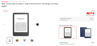 eBook Amazon Kindle 16GB por 90,90€