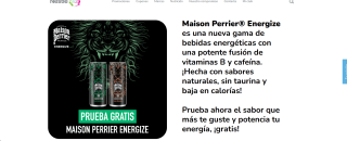 Gratis bebida Maison Perrier Energize (Reembolso)