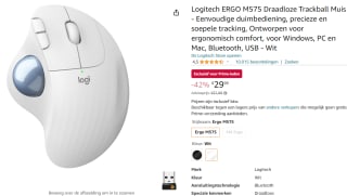 Logitech M575 ERGO Draadloze Trackball Muis voor €29,99 bij AMazon