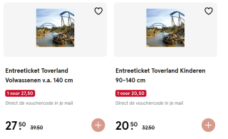 Attractiepark Toverland entreetickets vanaf €20,50