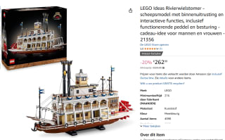 LEGO Ideas 21356 Stoomboot voor €262,99 bij Amazon