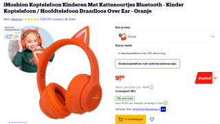 Draadloze kattenoortjes koptelefoon voor €9,99 bij Bol