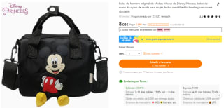 Bolso de lona y carteras de Mickey Mouse desde solo 3,47€ en Temu