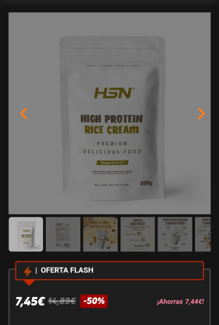 Crema de Arroz proteica 500g por 7,45€