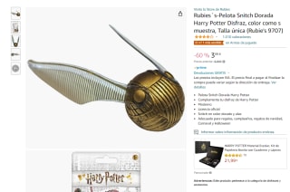 Harry Potter Rubies´s-Pelota Snitch Dorada por 3,99€