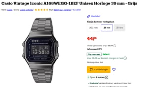Casio Vintage Iconic A168WEGG-1BEF Horloge voor €44,95 bij Bol