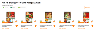 Alle AH Stamppot- of oven-verspakketten 25 % korting bij de AH
