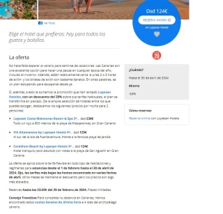 Hoteles a elegir Gran Canaria y Fuerteventura desde 124€