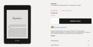 Kindle Paperwhite 10° Gen a $1,889 en El Palacio de Hierro