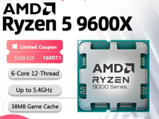 Amd Ryzen 5 9600x Processor 5.4Ghz 6-Core 12-Thread 38Mb Game Cache 4nm Tdp 65W voor €168,40 dmv code bij Aliexpress