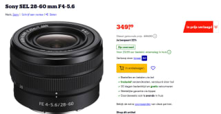 Sony FE 28-60 mm F4-5.6 cameralens voor €349,99 bij Bol