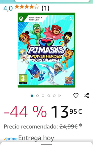 PJ Mask Power Heroes. La Alianza Poderosa Xbox por 13,95€.