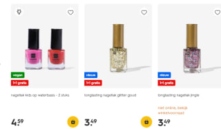 Long lasting nagellak 1+1 gratis bij de Hema