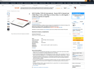 AVM Fritz!Box 7530 AX International por tan solo 86,50€