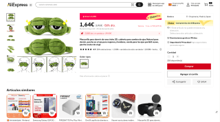 Mascarilla para dormir rana triste 3D por 1,64€