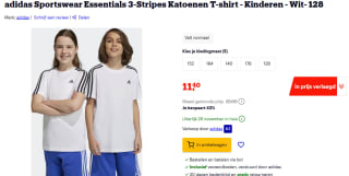 Adidas Sportswear Essentials 3-Stripes T-shirt voor kinderen (128-152) voor €11,40 bij Bol
