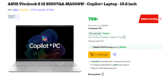 ASUS Vivobook S 15 OLED Copilot+ PC S5507QA-MA006W voor €799 met Bol select.